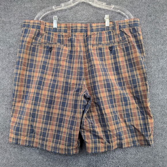 Eddie Bauer Men's Chino Shorts Multicolor Plaid Size 38 100% Cotton Slash Pocket - Picture 2 of 11